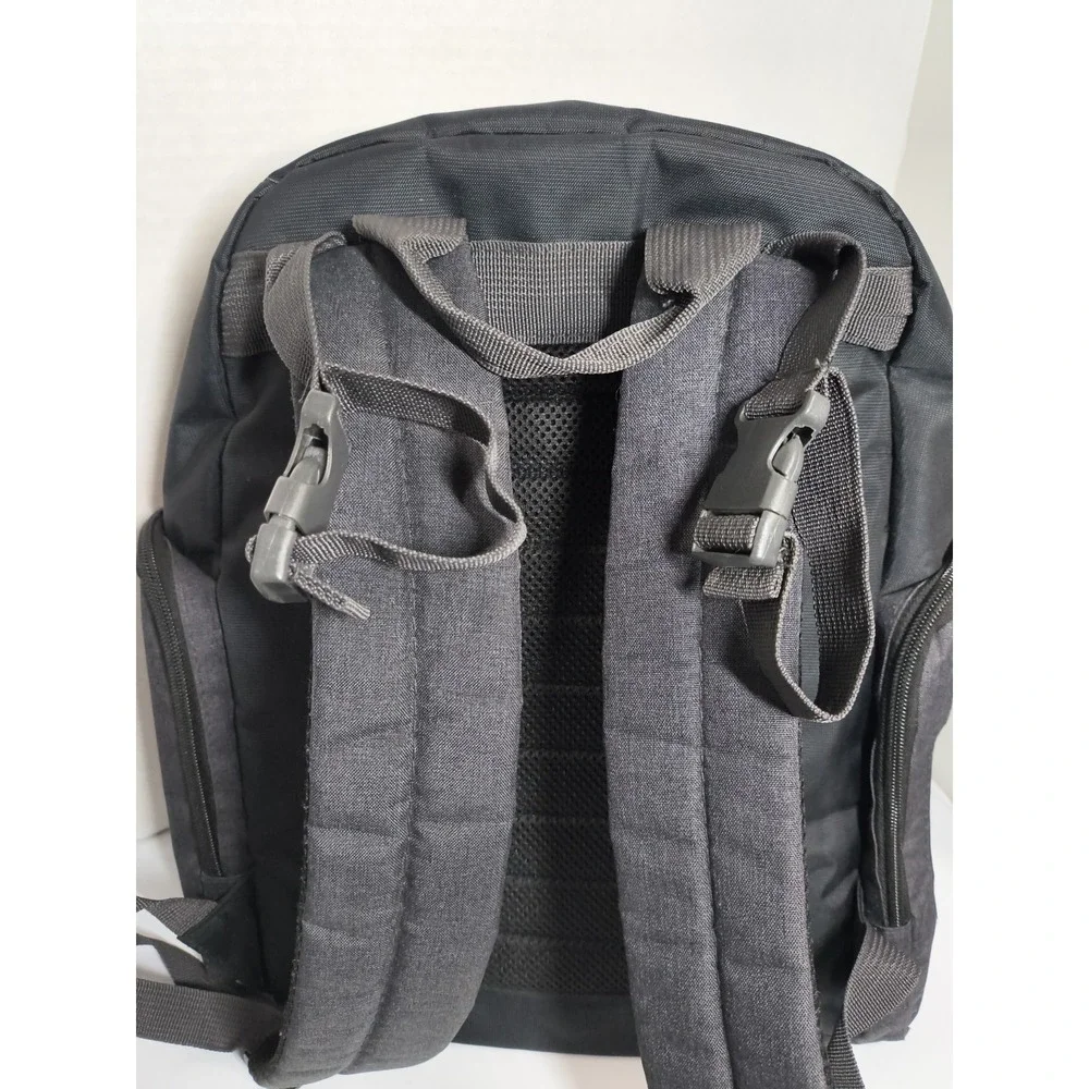 Eddie Bauer Crosstown Backpack Diaper Bag Attach To Stroller Gray Black Green